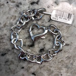 Sterling (7.50IN) heart bangle bracelet